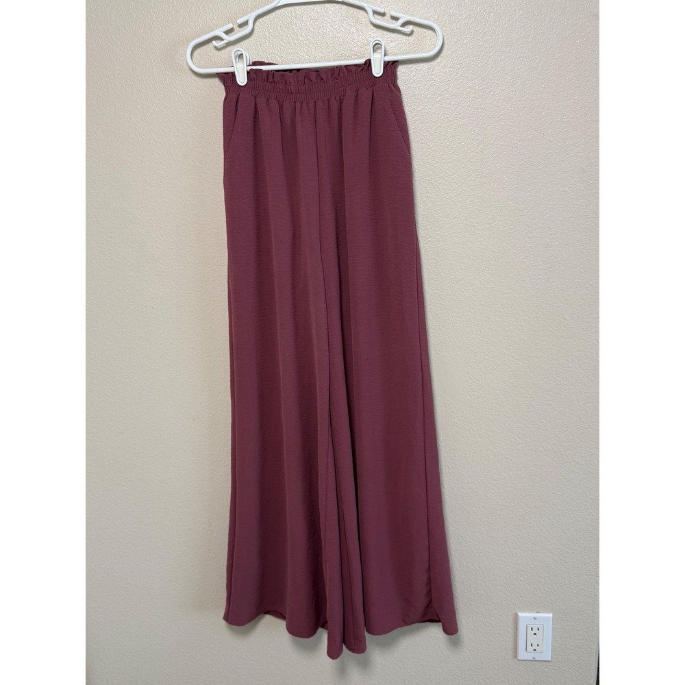Altar'd State Mauve Wide Leg Elastic Waist Flowy Pants size Small